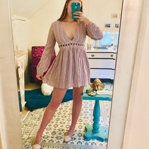 Purple long sleeve mini dress